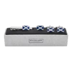 Scottish Flag Cufflinks-Lapel Pin-Tie Bar Set
