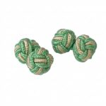 Green & Cream Knot Cufflinks