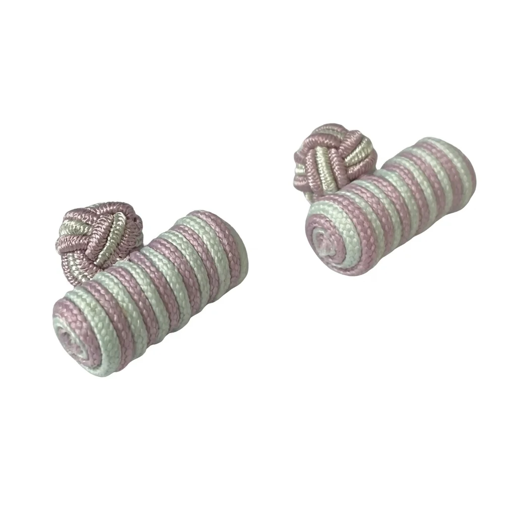Lilac & Mint Barrel Knot Cufflinks - Image 1