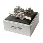 Motor Bike Tie Bar & Cufflinks Set