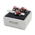 Red Tractor Tie Bar & Cufflinks Set