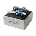 Blue Tractor Tie Bar & Cufflinks Set