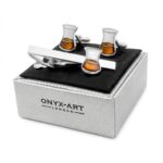 Whisky Glass Tie Bar & Cufflinks Set