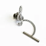 Treble Clef - Clear Crystal Tie Pin