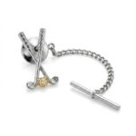 Golf Clubs & Ball - Clear Crystal Tie Pin