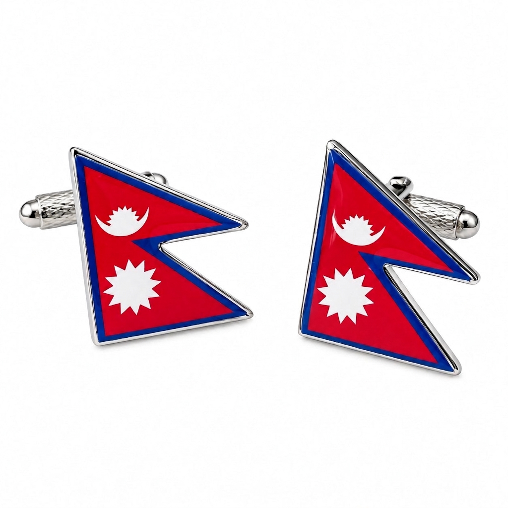 Nepal Flag Cufflinks - Image 1