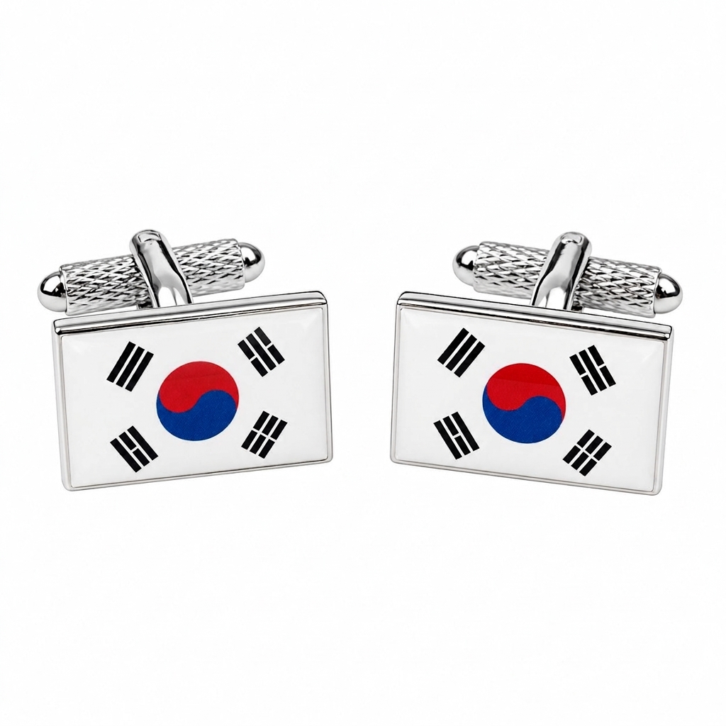South Korea Flag Cufflinks - Image 1