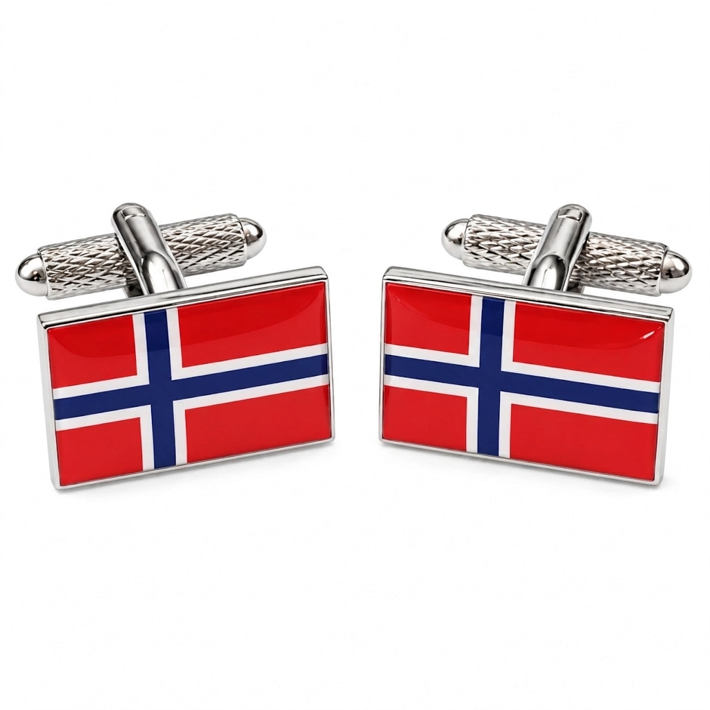 Norway Flag Cufflinks - Image 1