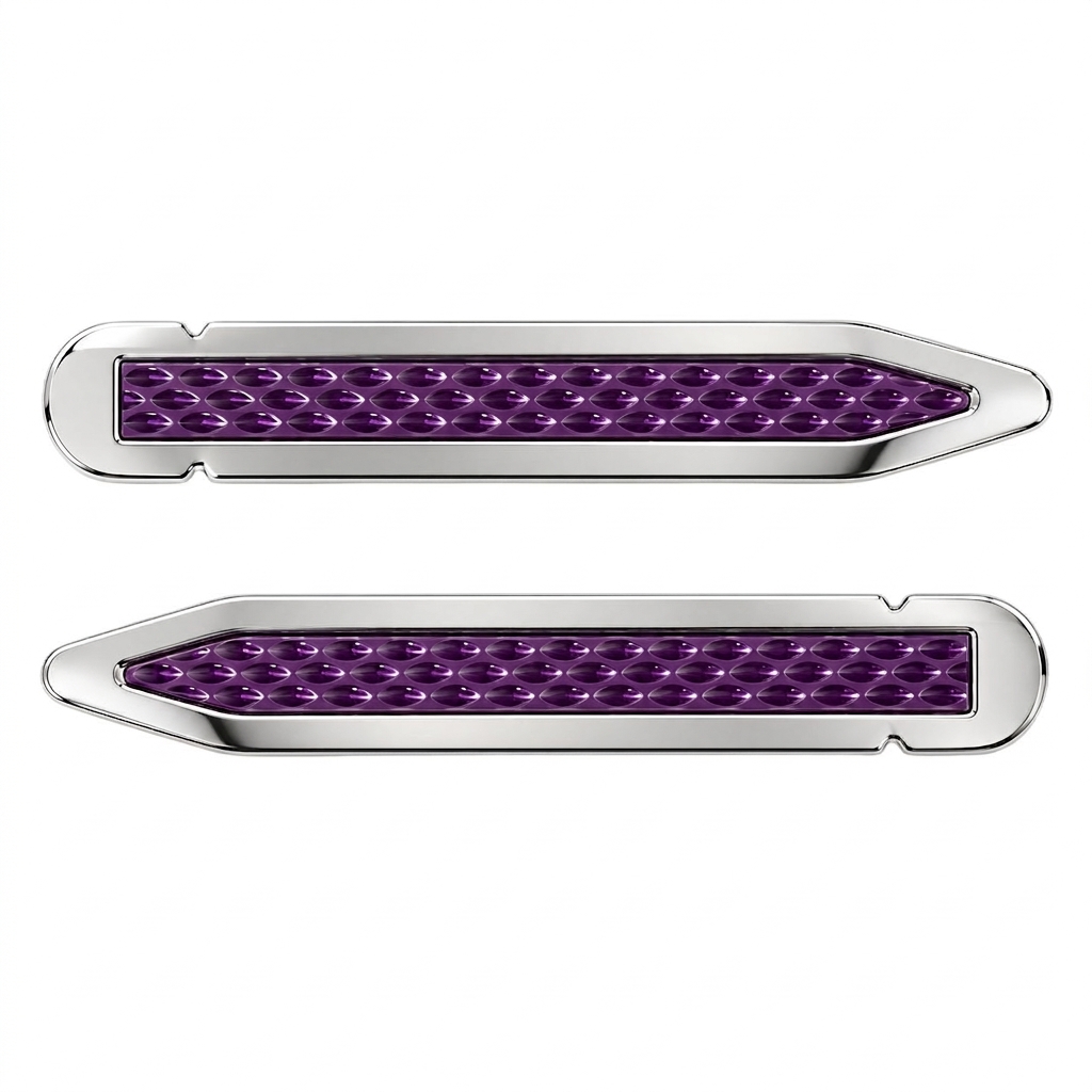 Rhodium Purple Collar Stiffeners - Image 1