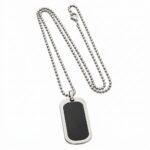 Brush Rhodium Black Pendant